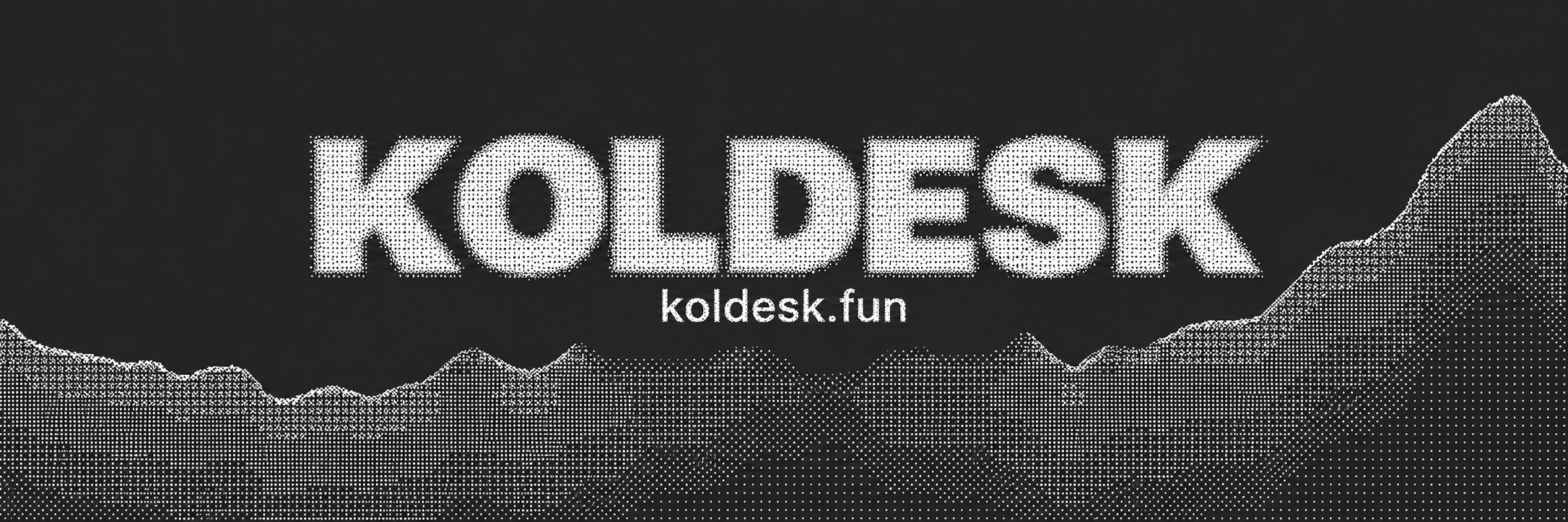 KOLDESK white halftone trading chart banner